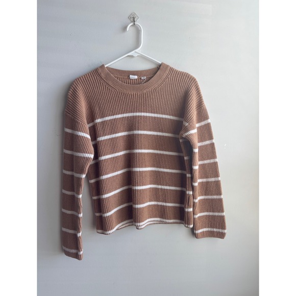 GAP Sweaters - Gap Tan Striped Sweater Women Medium